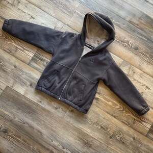 Abercrombie Kids Boy's Boxy Fit Faux Fur Lined Full-Zip Fleece Hoodie Jacket